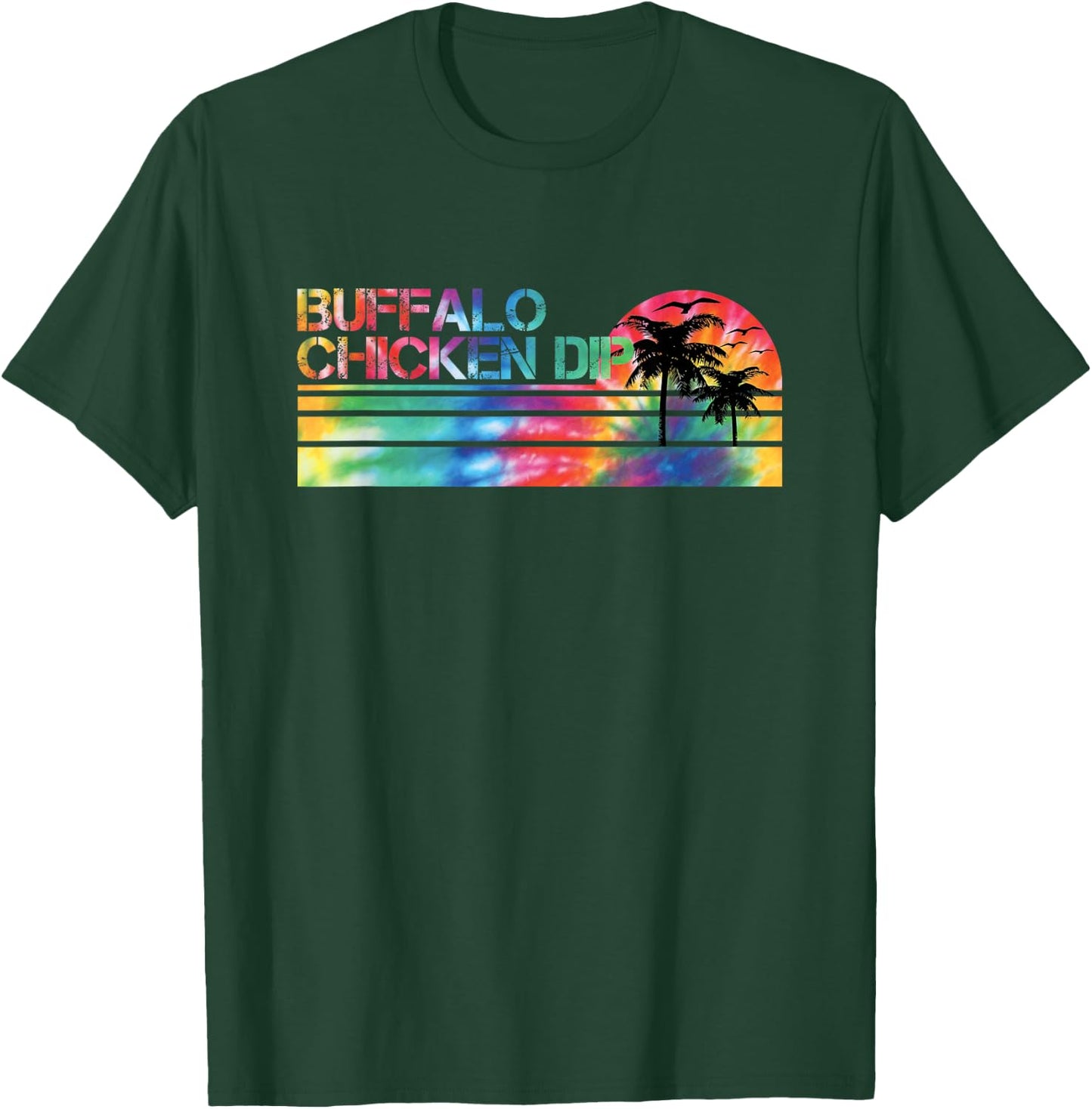 Buffalo Chicken Dip Tie Dye Vintage Inspired Striped Funny T-Shirt - T-Shirt | Forest