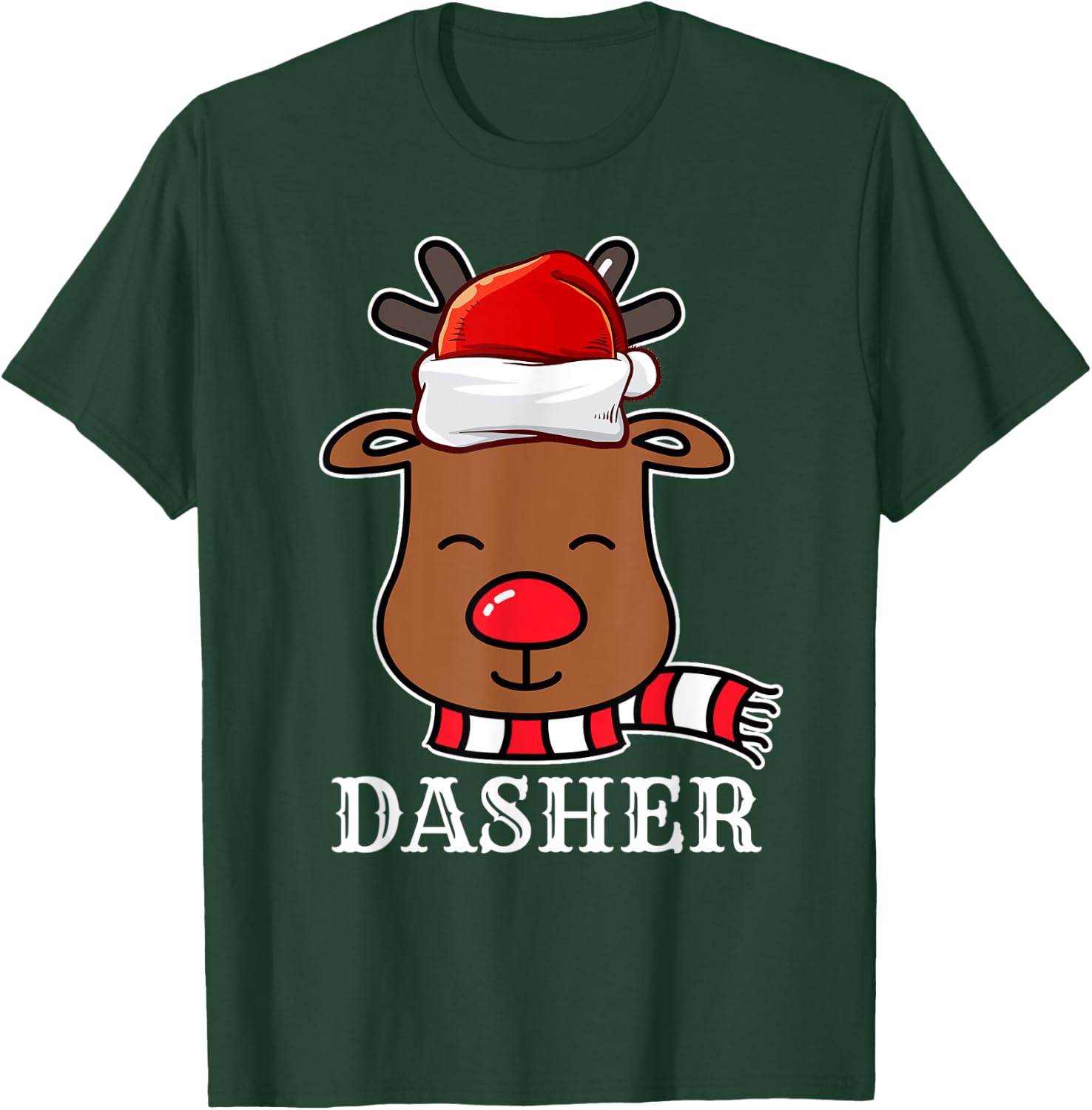Santa Reindeer Dasher Xmas Group Costume T-Shirt - T-Shirt | Forest
