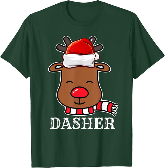 Santa Reindeer Dasher Xmas Group Costume T-Shirt - T-Shirt | Forest