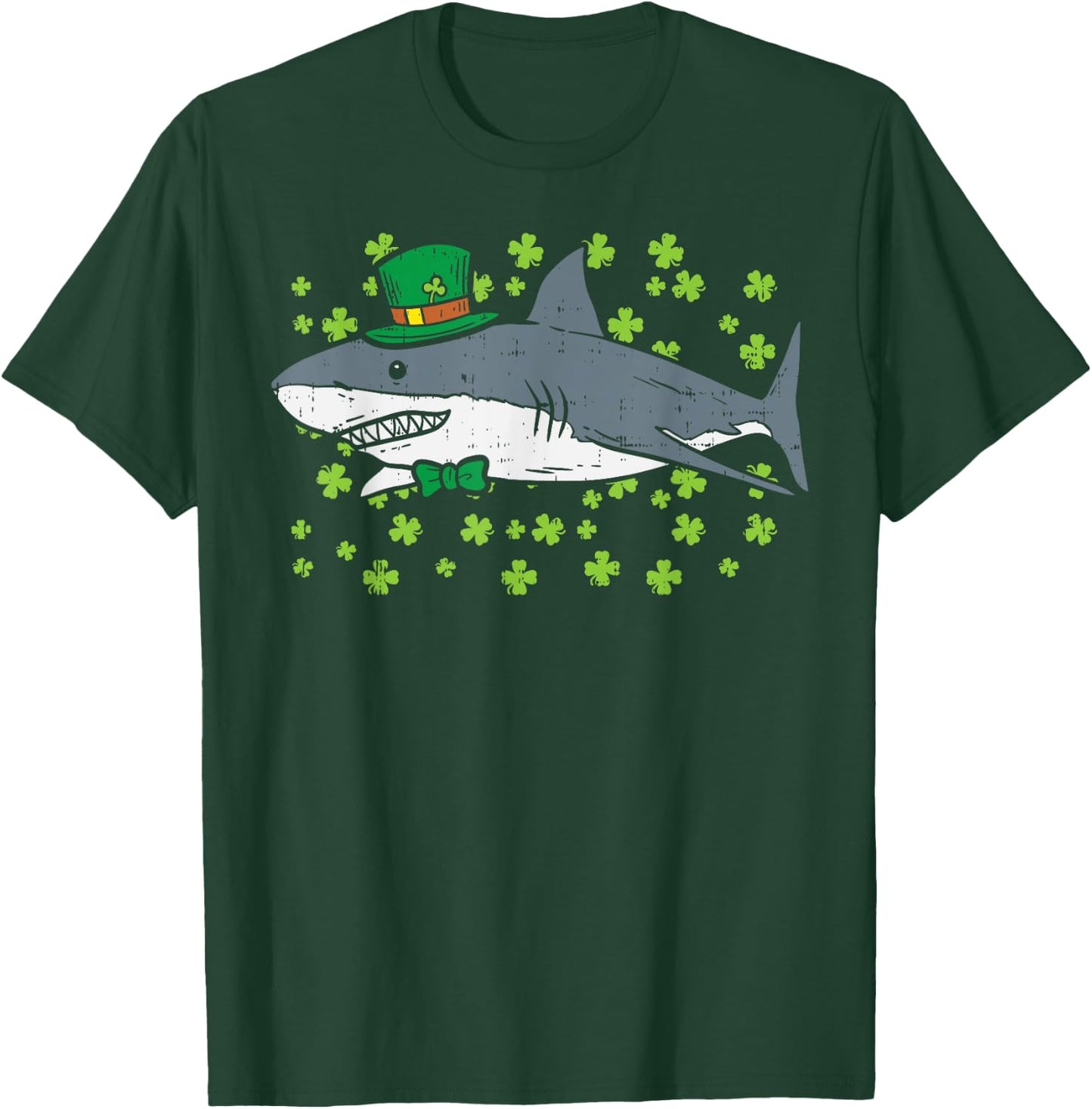 Irish Leprechaun Shark Shamrock St Patricks Day Animal Gift T-Shirt - T-Shirt | Forest