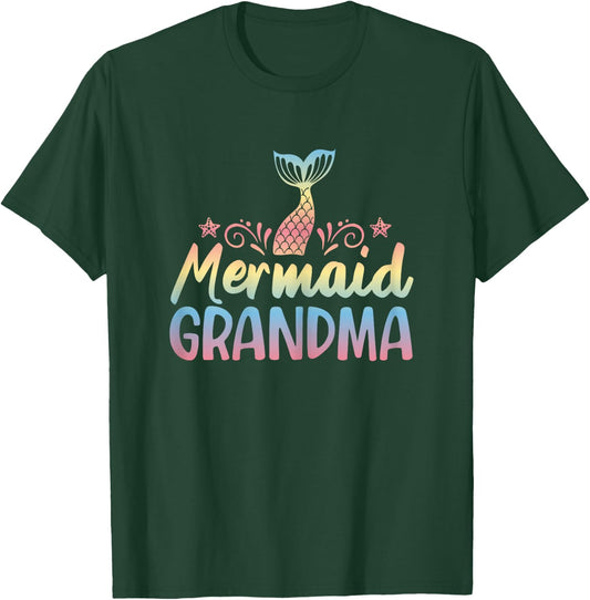 Mermaid Grandma Underwater Grandmother Myth Folklore T-Shirt - T-Shirt | Forest