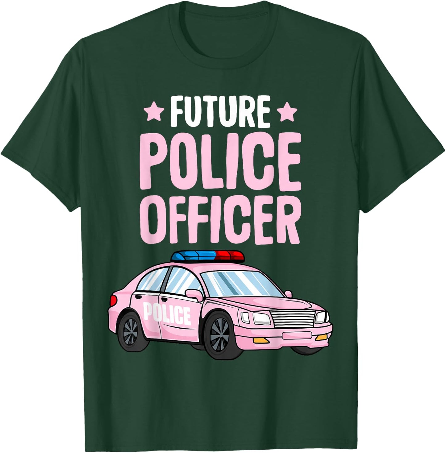 Future Police Officer Policewoman Cop Girls Kids Toddler T-Shirt - T-Shirt | Forest