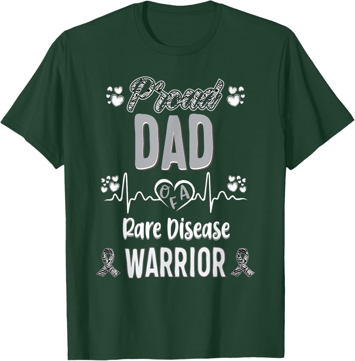 proud Dad Rare disease warrior awareness ribbon zebra T-Shirt - T-Shirt | Forest