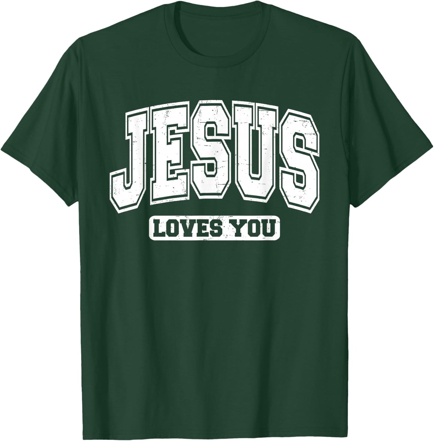 Jesus Loves You Vintage Style - Christian Faith T-Shirt - T-Shirt | Forest