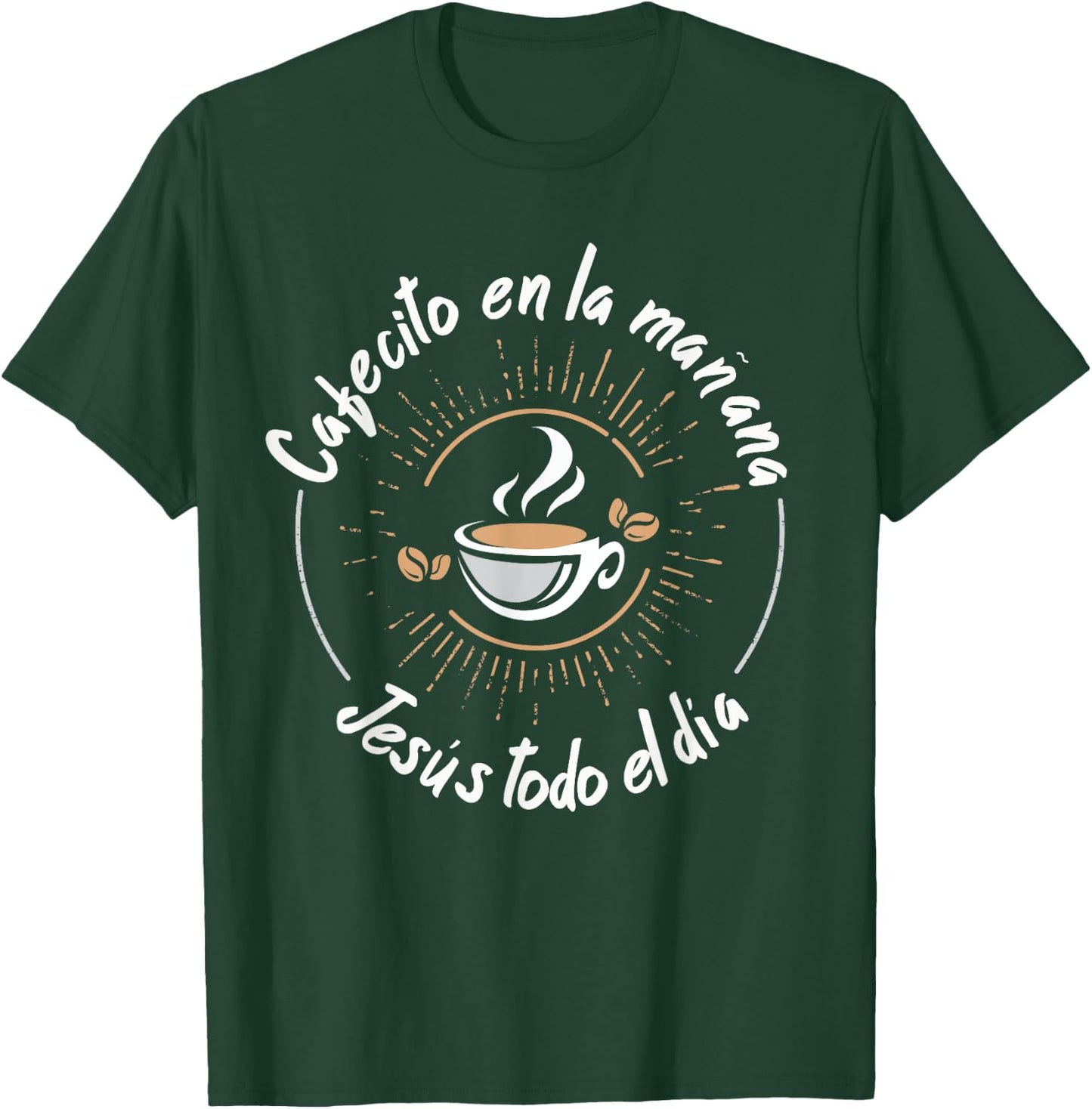 Cafecito Y Jesus Reagalo Cristiano Christian Spanish T-Shirt - T-Shirt | Forest
