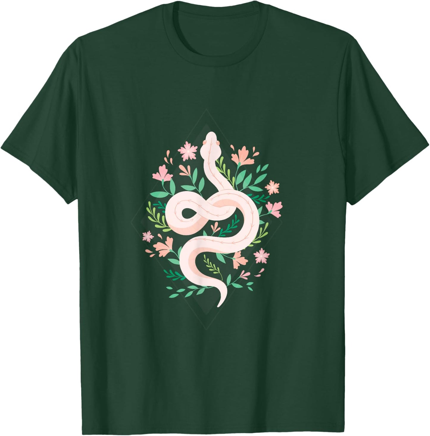 Snake Reptile Flowers Poisonous Python Cobra Animal Gift T-Shirt - T-Shirt | Forest