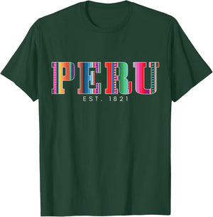 Peru Est. 1821 Peruvian Pattern Roots Peru T-Shirt - T-Shirt | Forest