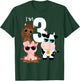 Cool Farm Animals 3rd Birthday Party 3 Year Old Toddler T-Shirt - T-Shirt | Forest