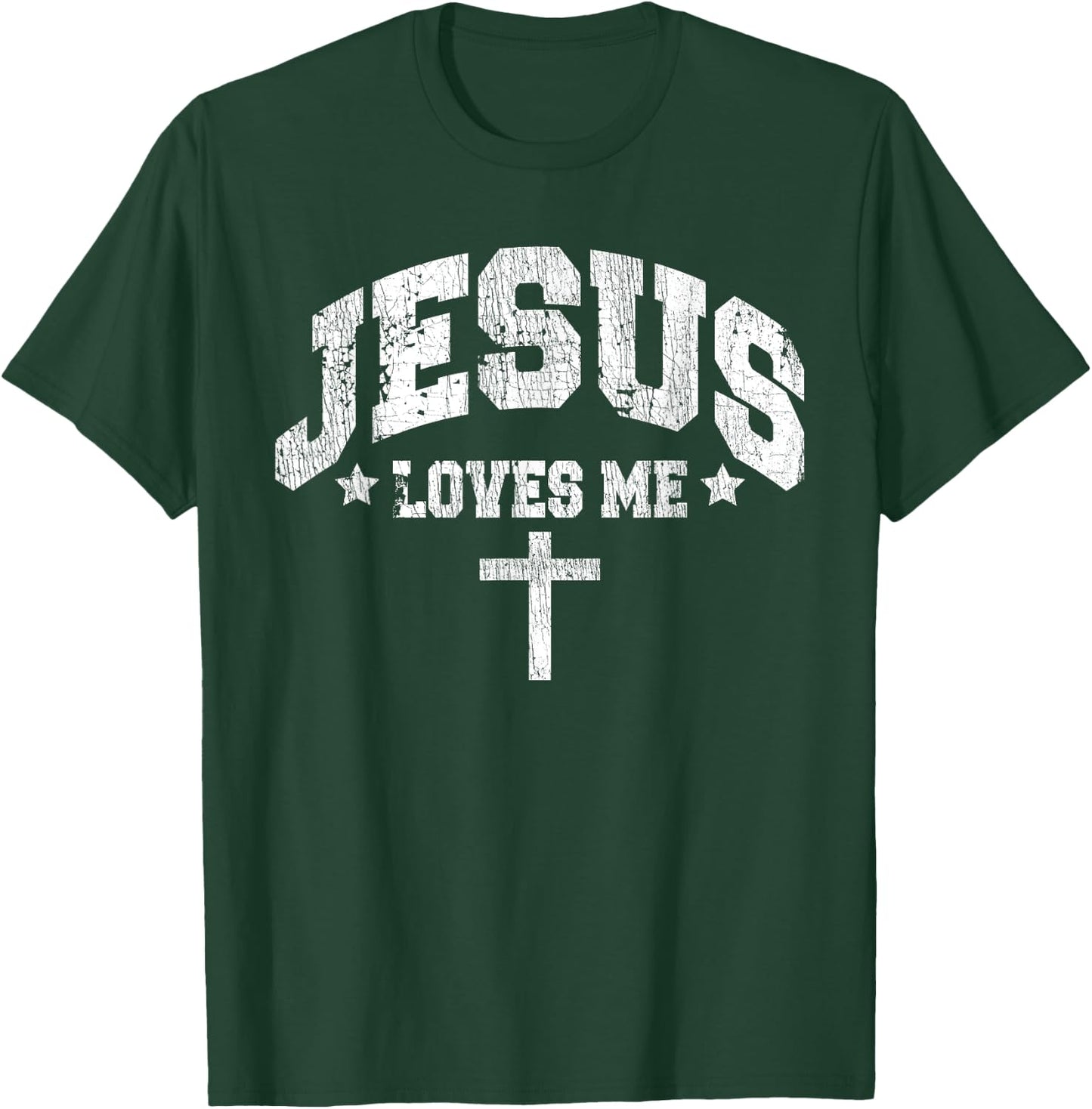 Jesus Loves Me Vintage Style Men T-Shirt - T-Shirt | Forest