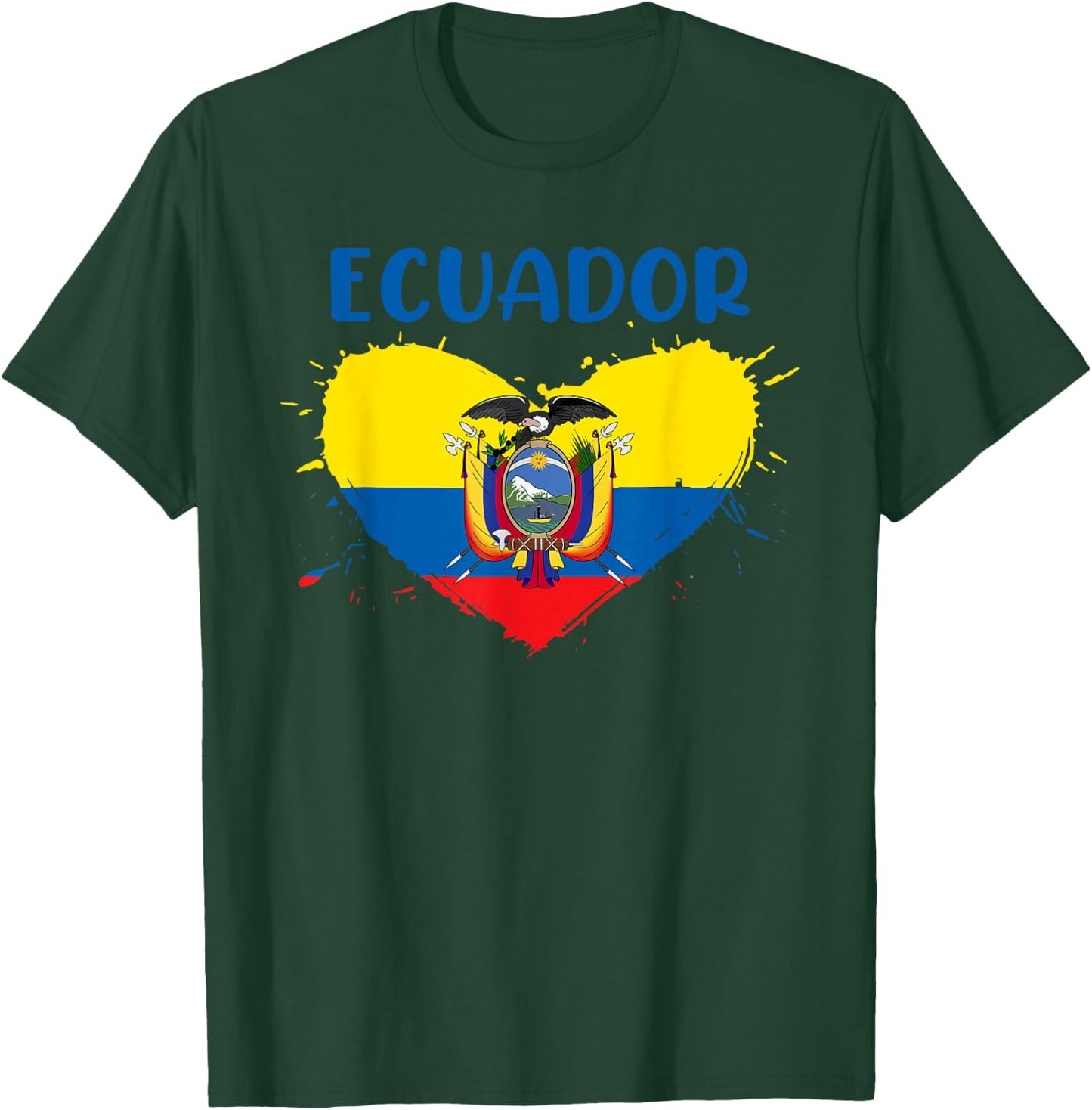 Patriotic Ecuadorian People Citizen Of Ecuador Equador Flag T-Shirt - T-Shirt | Forest