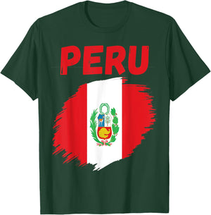 Peru Flag T-Shirt - T-Shirt | Forest