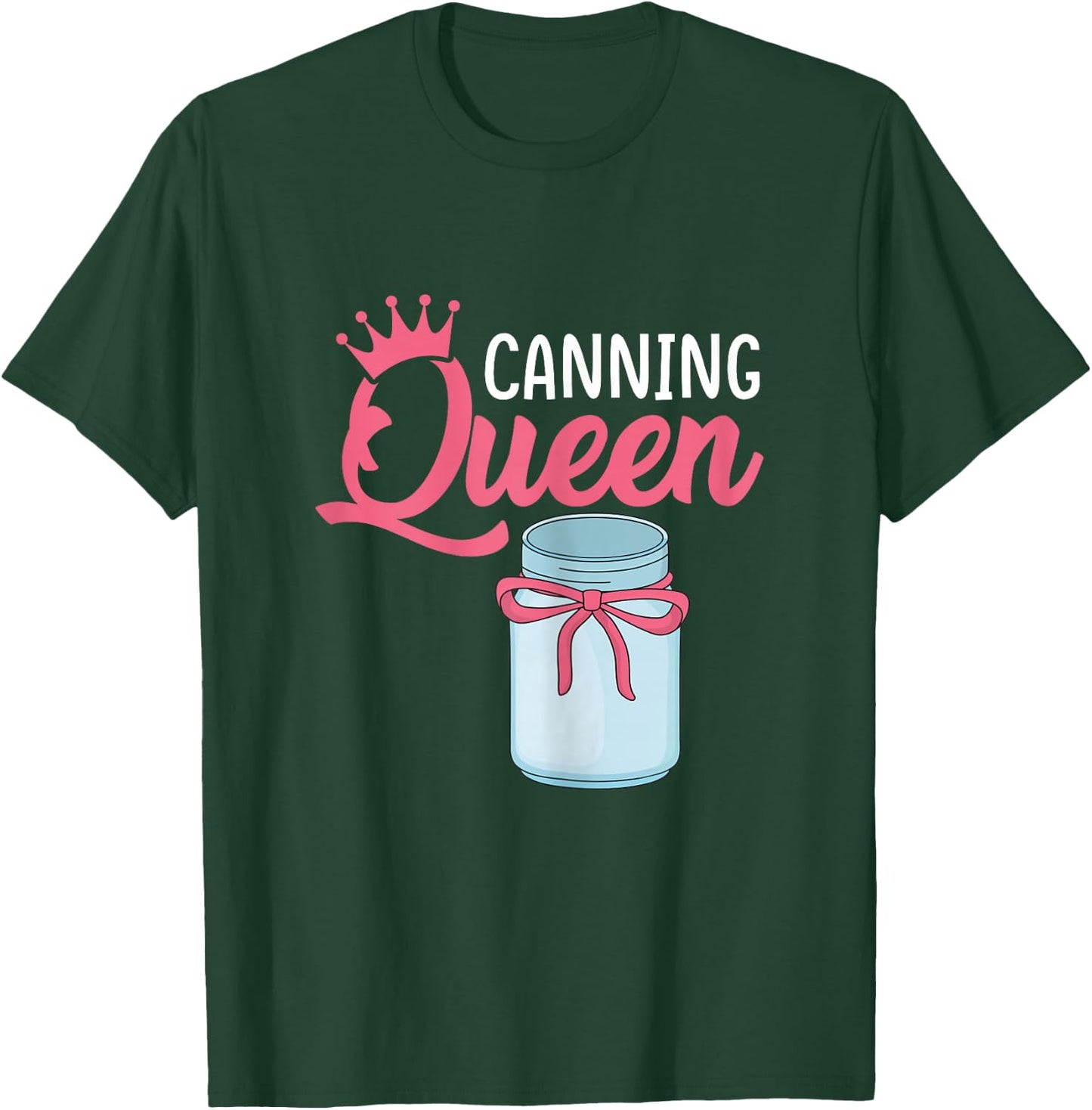 Canning Gift Canning Queen Black Modern Floral Canning Queen Funny Preserving Canner Girls Gift T-Shirt - T-Shirt | Forest