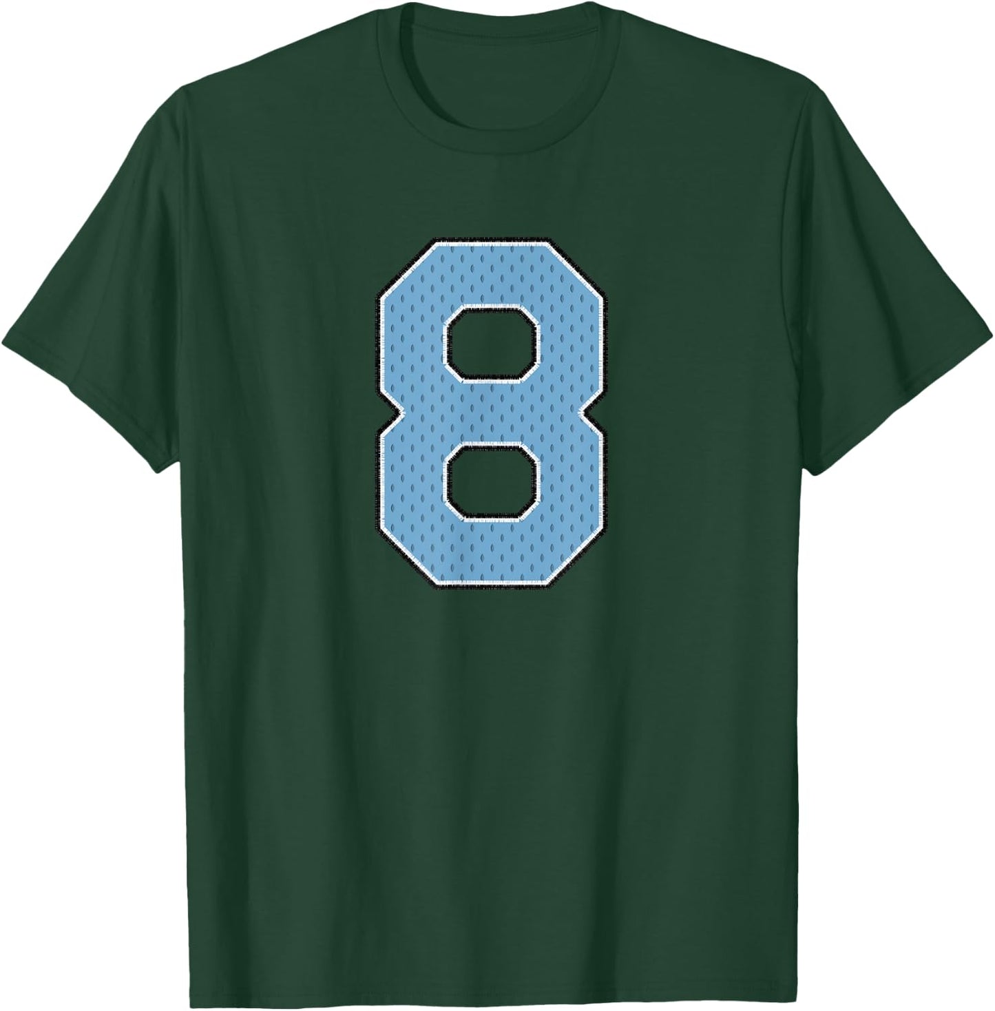Sports Jersey Player Supporter Light Blue Number 8 T-Shirt - T-Shirt | Forest