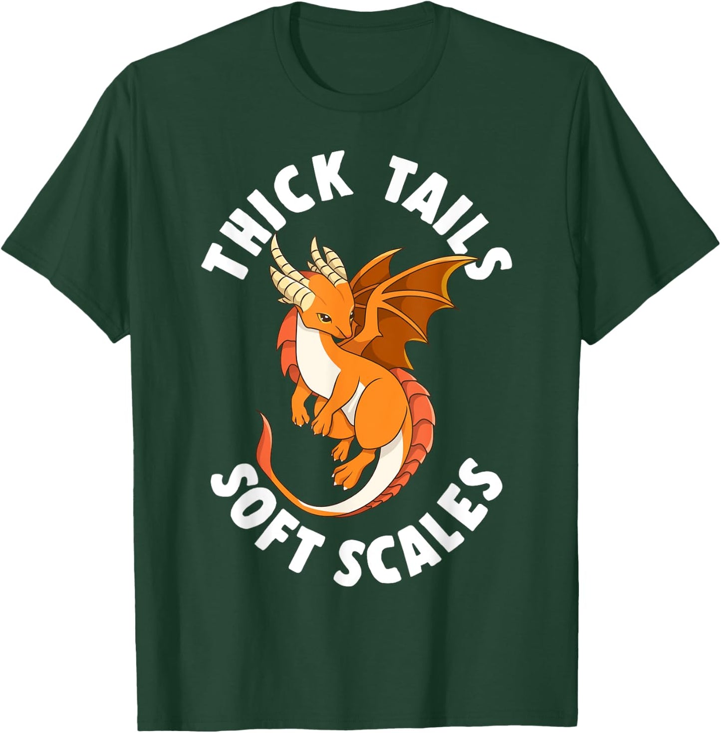 Thick Tails Soft Scales Dragon Cute Design T-Shirt - T-Shirt | Forest