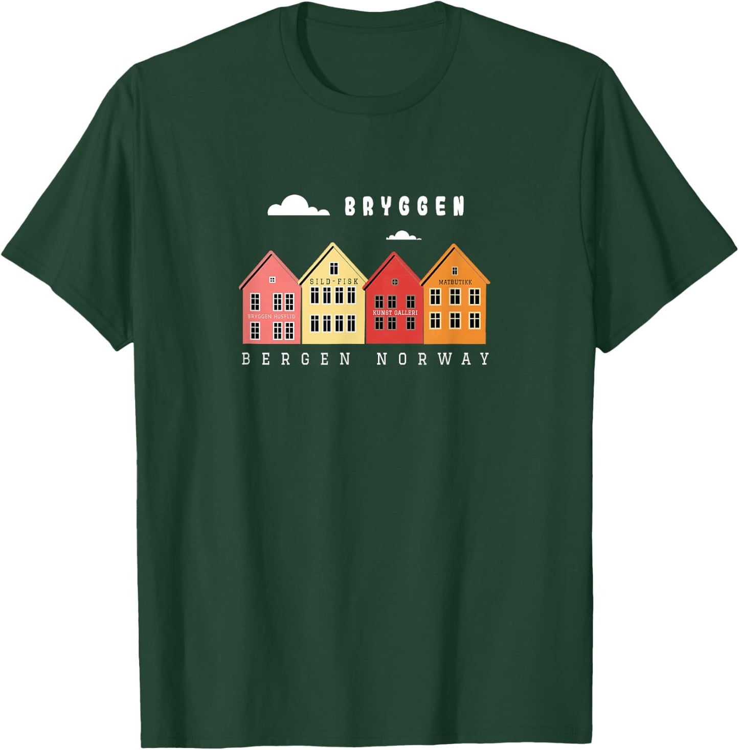 Norway Bergen Bryggen XO4U Original T-Shirt - T-Shirt | Forest
