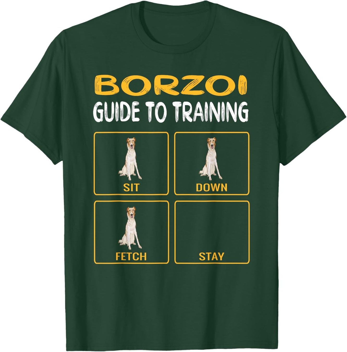 Funny Borzoi Guide To Training Dog Obedience T-Shirt - T-Shirt | Forest