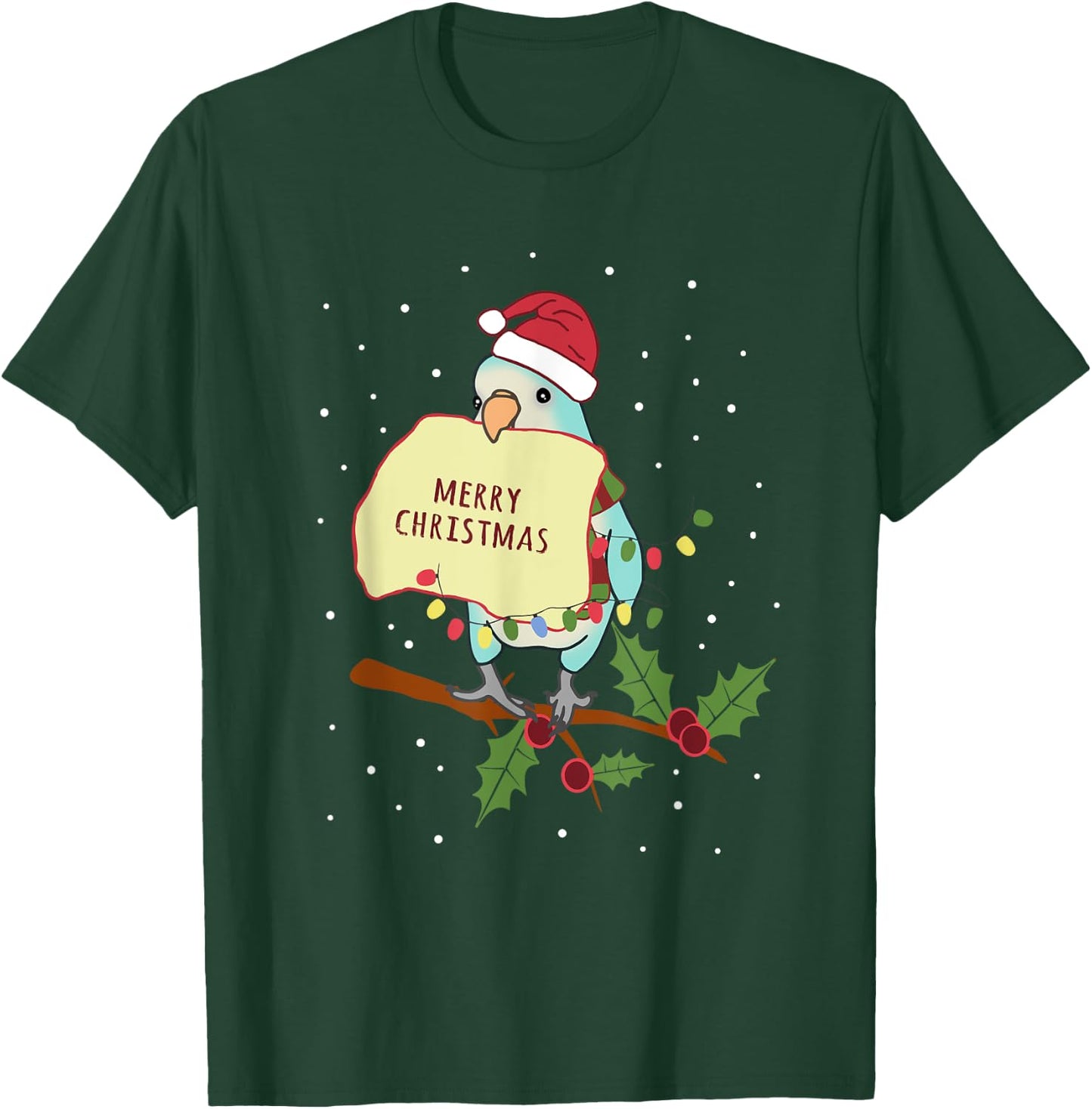Merry christmas Blue Quaker Parrot Owner Birb memes T-Shirt - T-Shirt | Forest