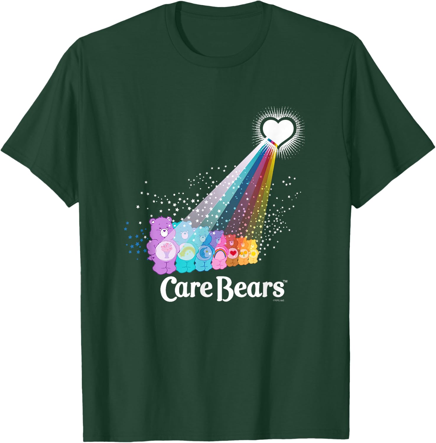 Care Bears Love Light Glow Rainbow Retro Cartoon T-Shirt - T-Shirt | Forest