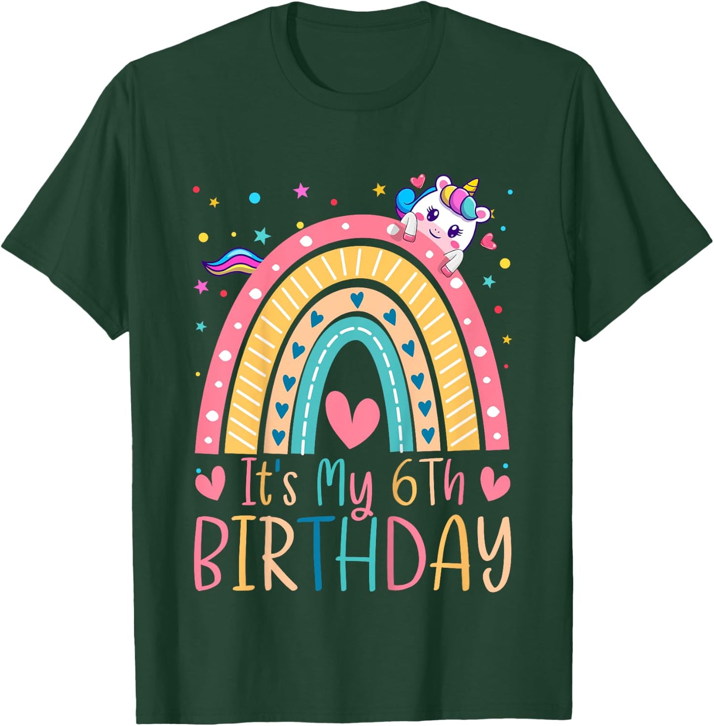 6th Birthday Girl Outfit Idea 6 Year Old Girls Birthday T-Shirt - T-Shirt | Forest