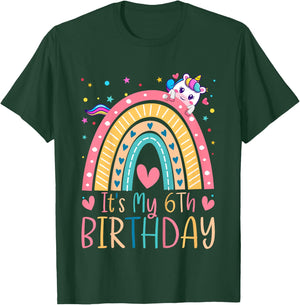 6th Birthday Girl Outfit Idea 6 Year Old Girls Birthday T-Shirt - T-Shirt | Forest