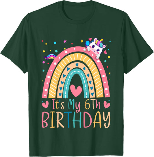 6th Birthday Girl Outfit Idea 6 Year Old Girls Birthday T-Shirt - T-Shirt | Forest
