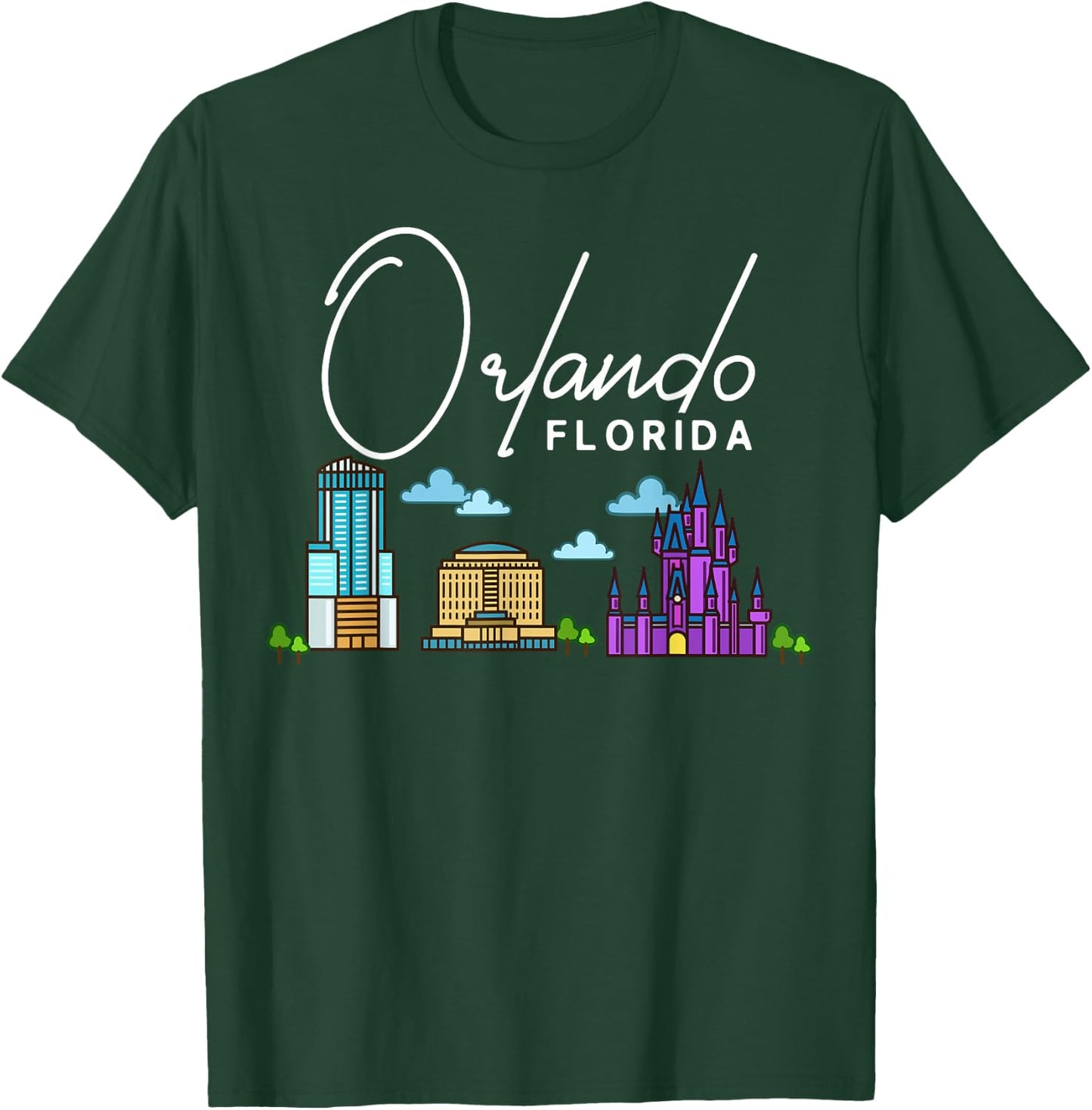 Orlando Florida City Skyline Map Travel T-Shirt - T-Shirt | Forest