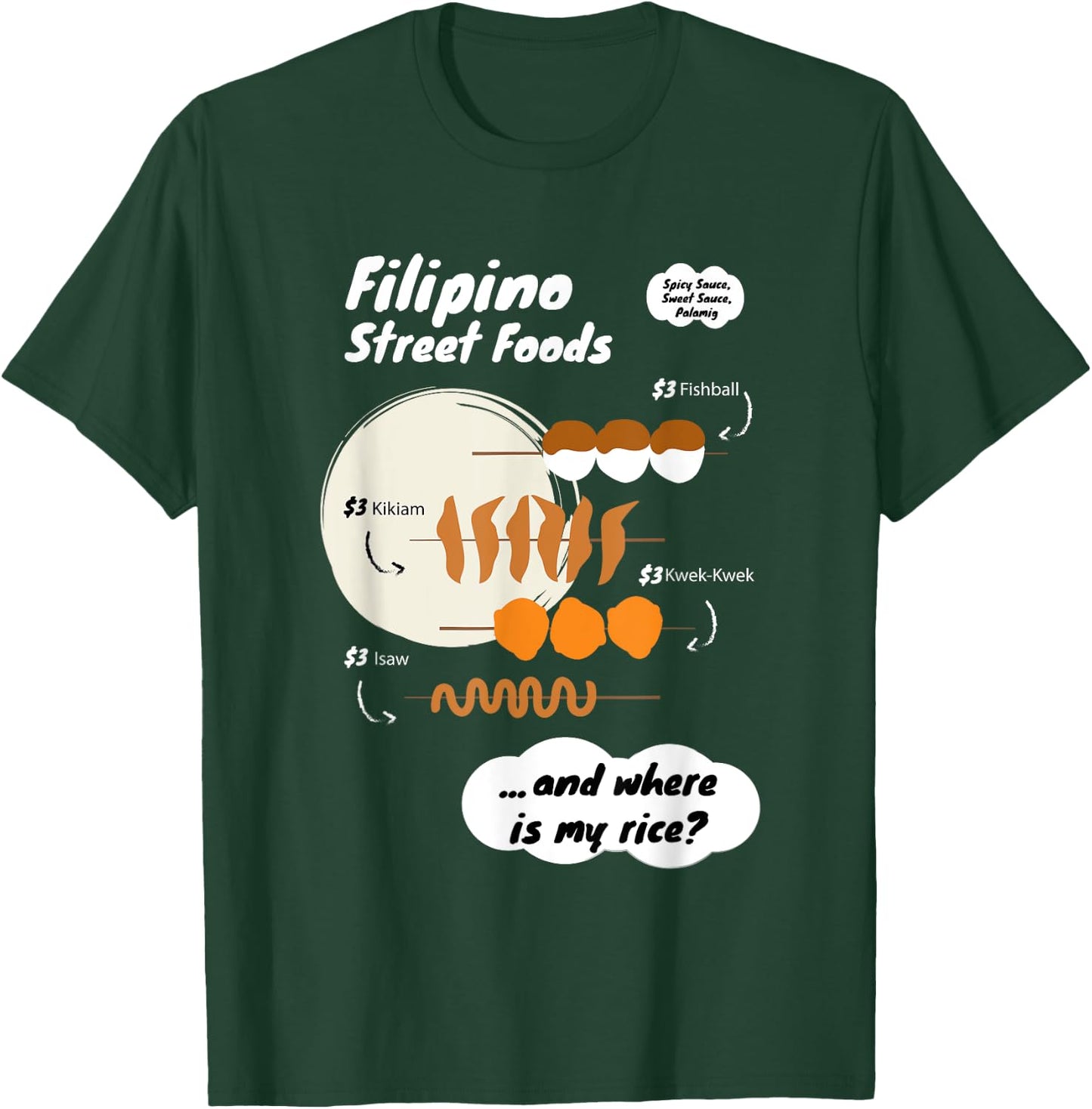 Funny Filipina Filipino Food Menu Rice Philippines T-Shirt - T-Shirt | Forest
