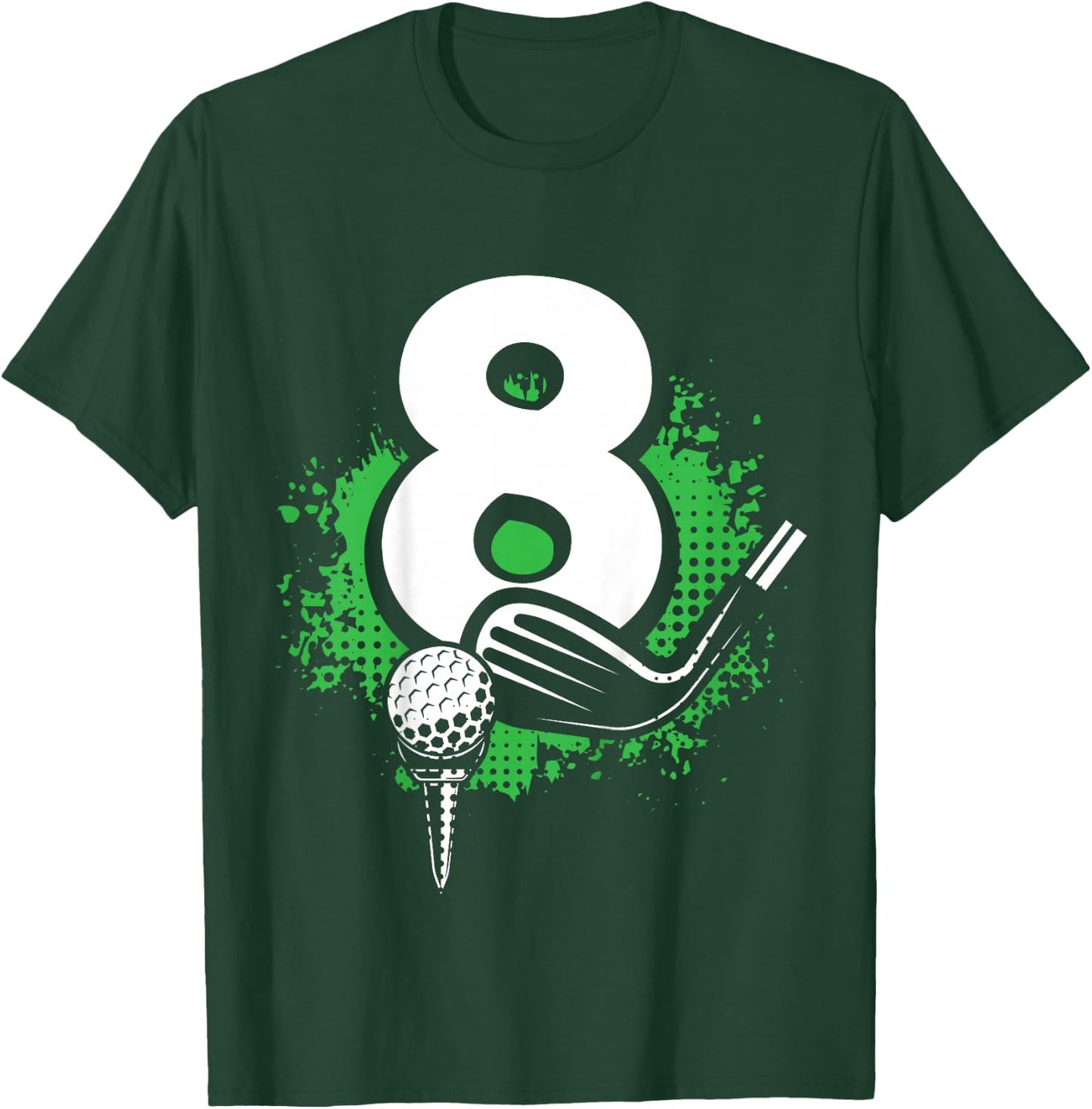 Kids 8th Birthday Boy Golf Player Golf 8 Years Old T-Shirt - T-Shirt | Forest