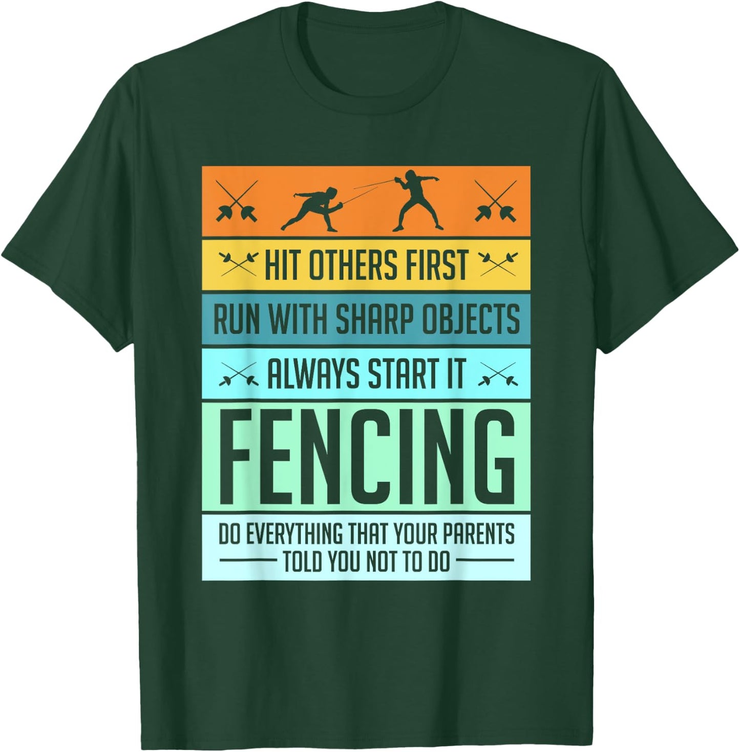 Funny Fencing Shirt Sport Pun Women Kids T-Shirt - T-Shirt | Forest