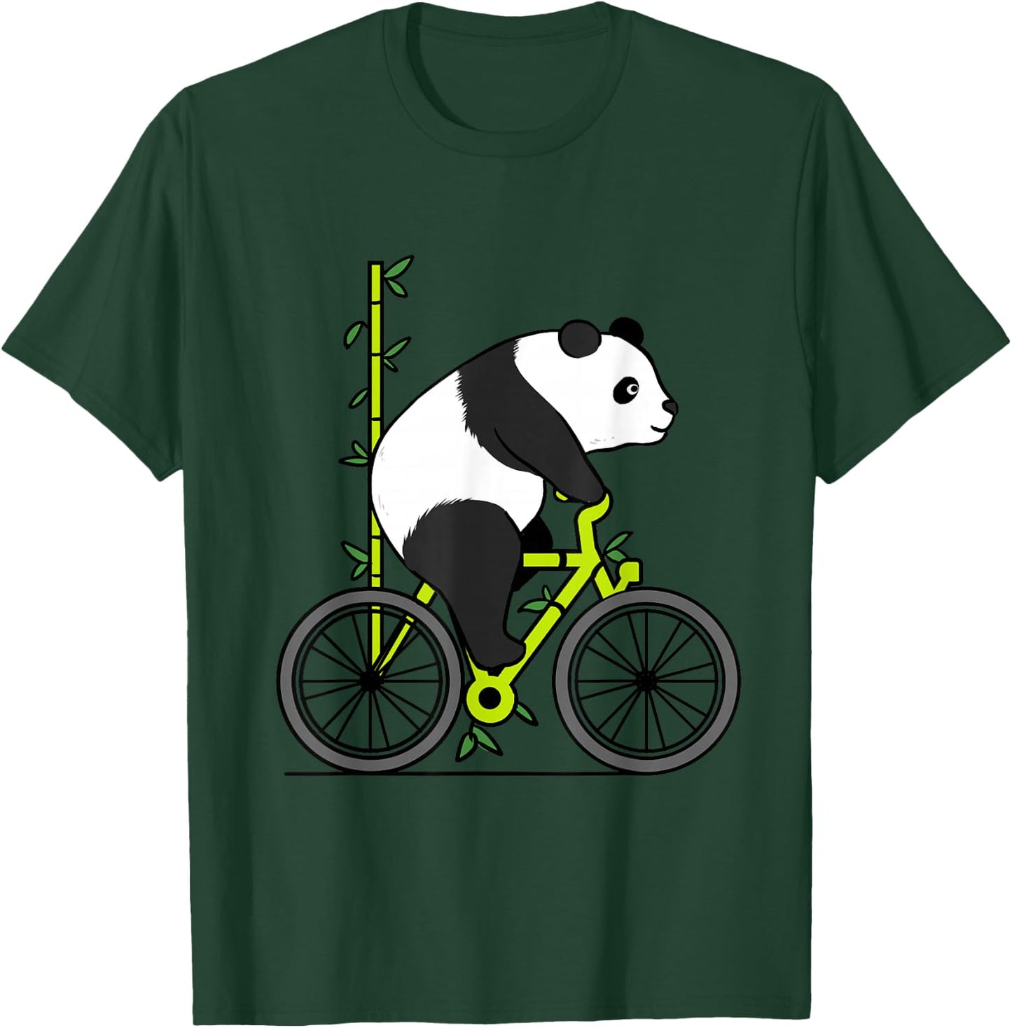 Panda Riding Bike T-Shirt - T-Shirt | Forest