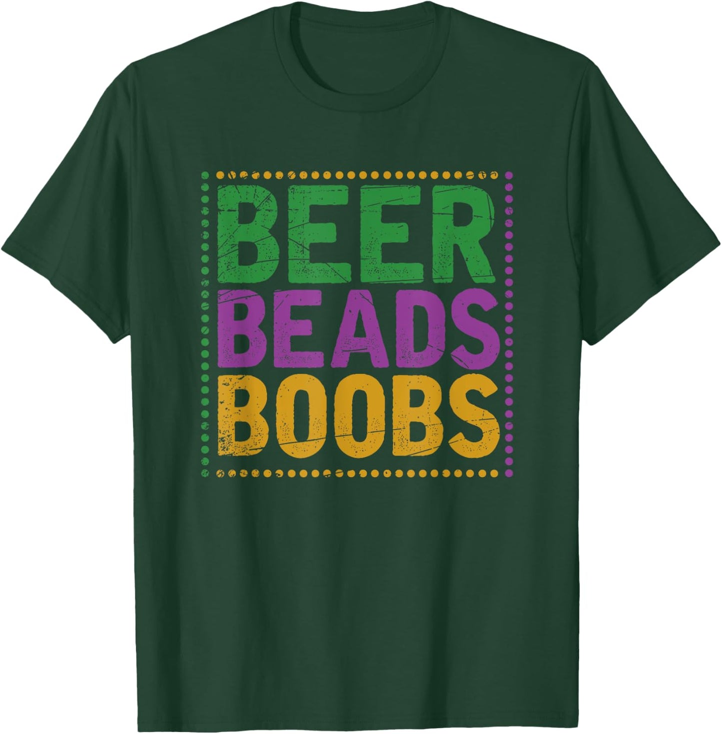 Beer Beads Boobs Funny Masquerade Mardi Gras T-Shirt - T-Shirt | Forest