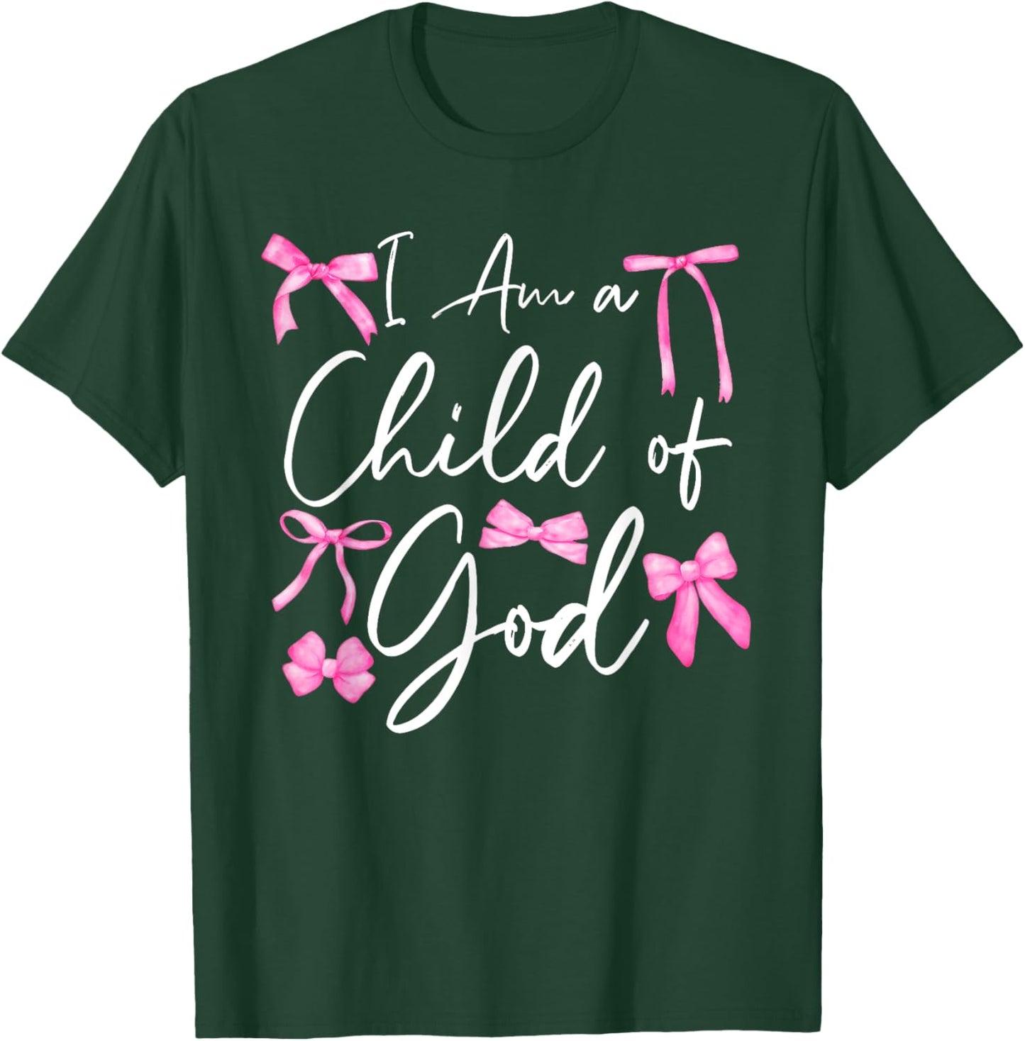 Cute Coquette Bow Christian Bible I Am a Child of God T-Shirt - T-Shirt | Forest