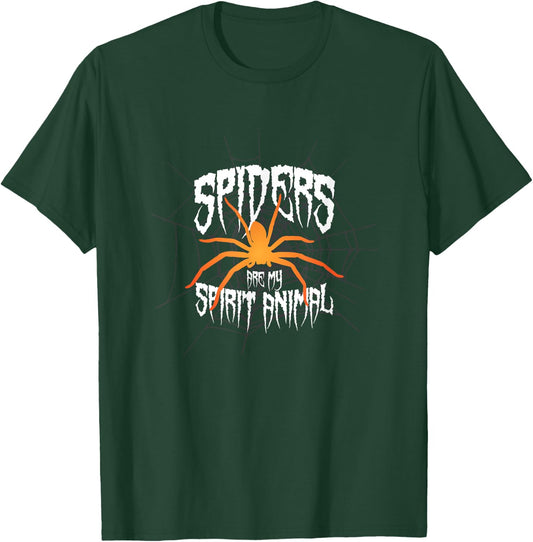 Halloween Spider Web Cobweb Spiders Are My Spirit Animals T-Shirt - T-Shirt | Forest