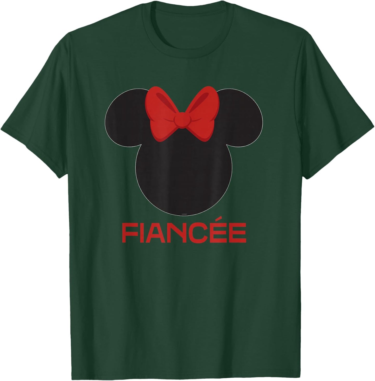 Disney Minnie Mouse Red Bow Icon Fiancée Engagement Family T-Shirt - T-Shirt | Forest