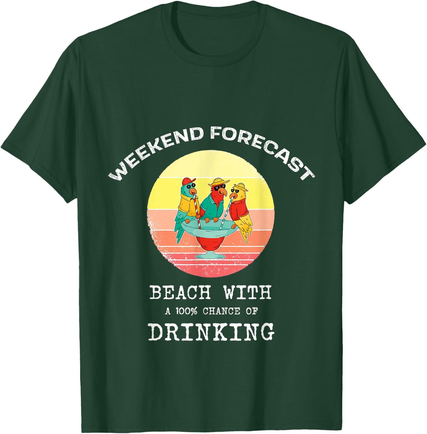 Funny Weekend Forecast Beach Drinking Women T-Shirt - T-Shirt | Forest