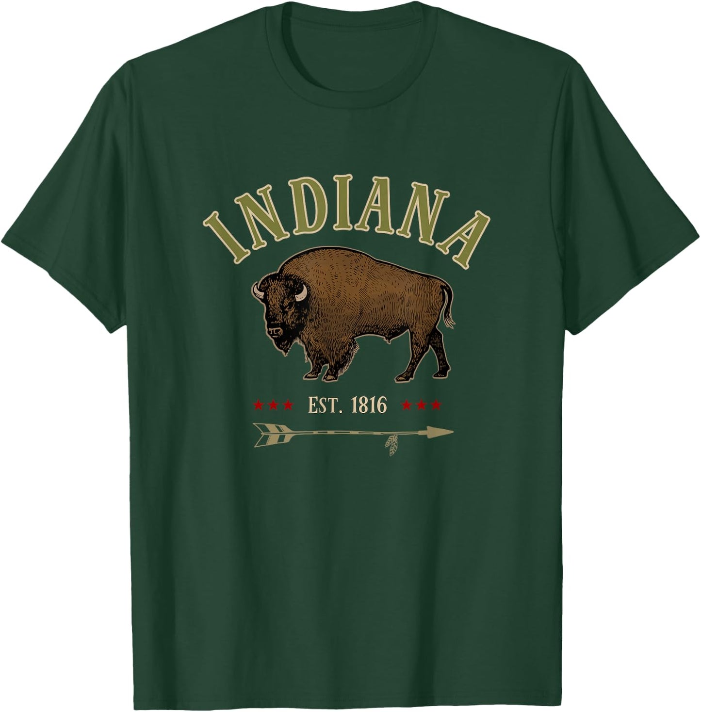 INDIANA BISON souvenir gift T-Shirt - T-Shirt | Forest
