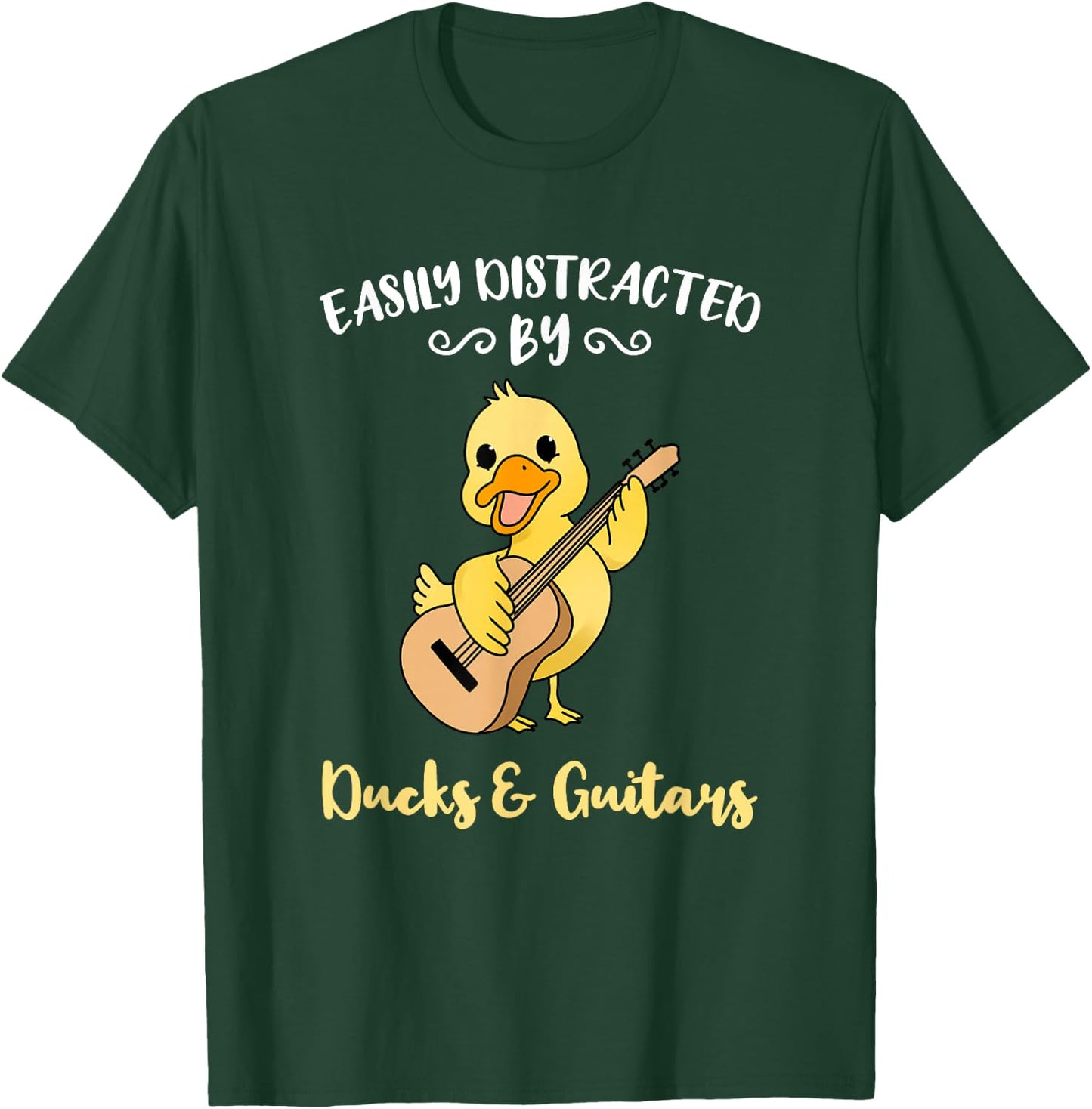 Easily Distracted By Ducks And Guitars T-Shirt - T-Shirt | Forest