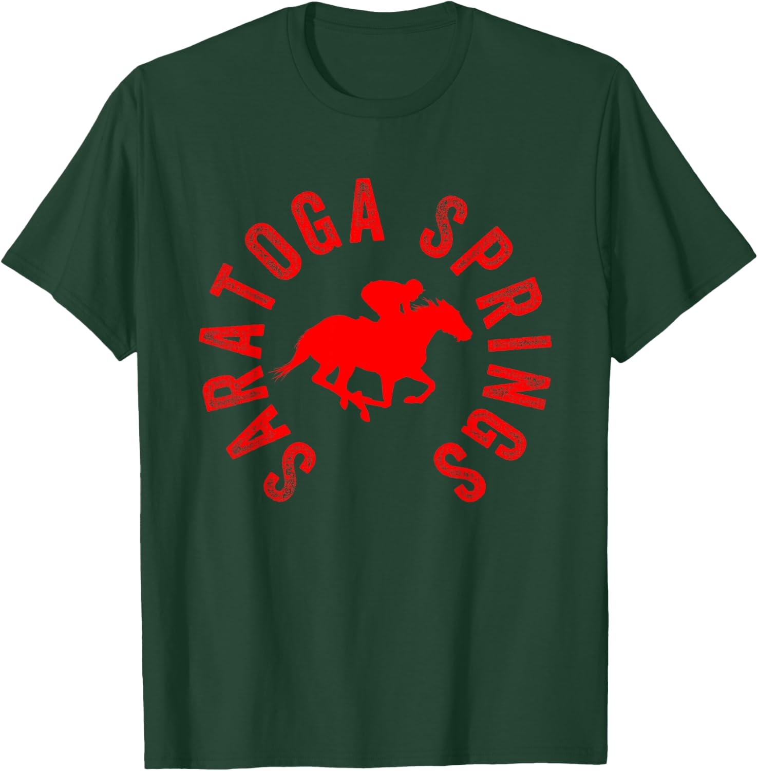 Saratoga Springs New York Horse Racing Jockey T-Shirt - T-Shirt | Forest