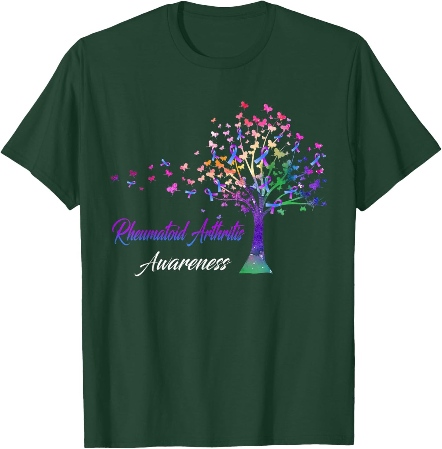 Tree Ribbon Rheumatoid Arthritis Awareness T-Shirt - T-Shirt | Forest