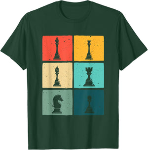 Funny Chess Gift Women Boys Kids Chess Player Pieces T-Shirt - T-Shirt | Forest