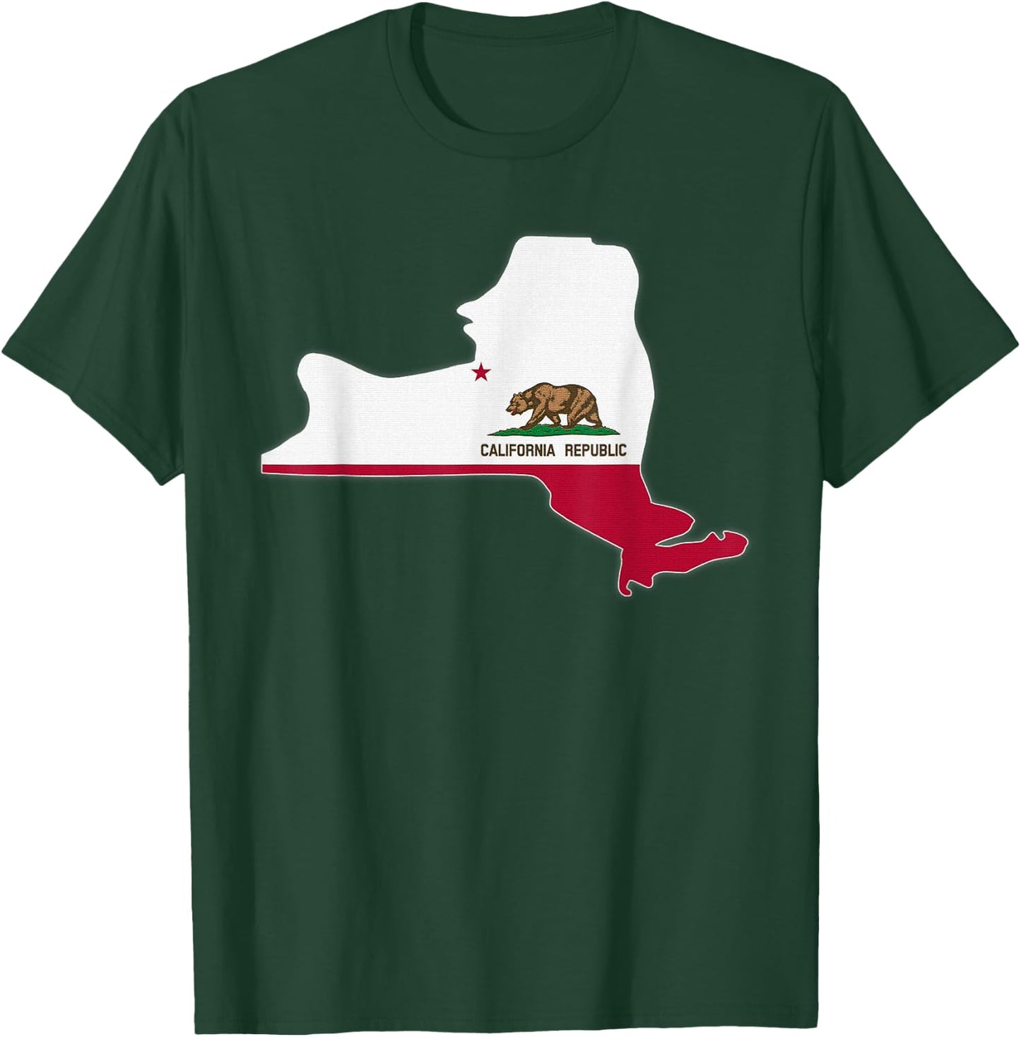 NEW YORK STATE MAP CALIFORNIA CA Flag Roots Men Women Gift T-Shirt - T-Shirt | Forest