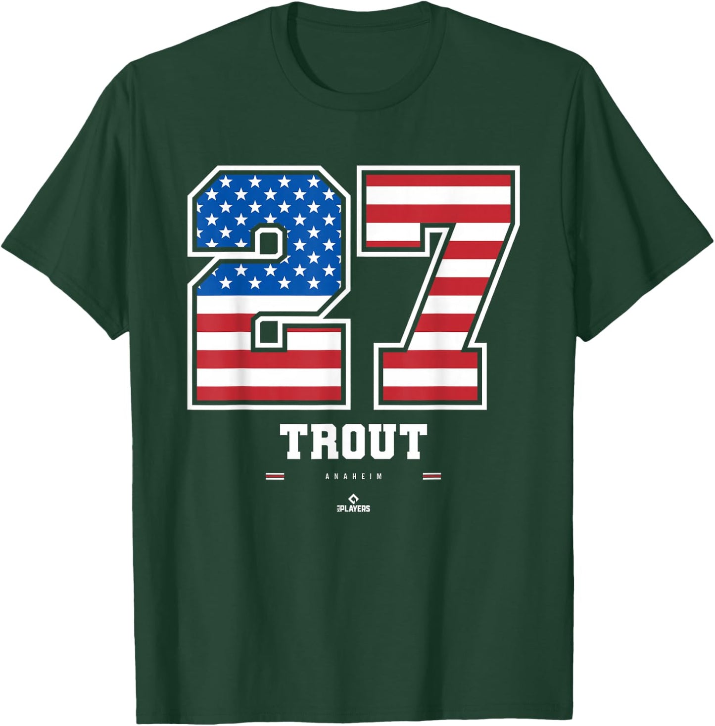 Mike Trout - US Flag Number T-Shirt - T-Shirt | Forest