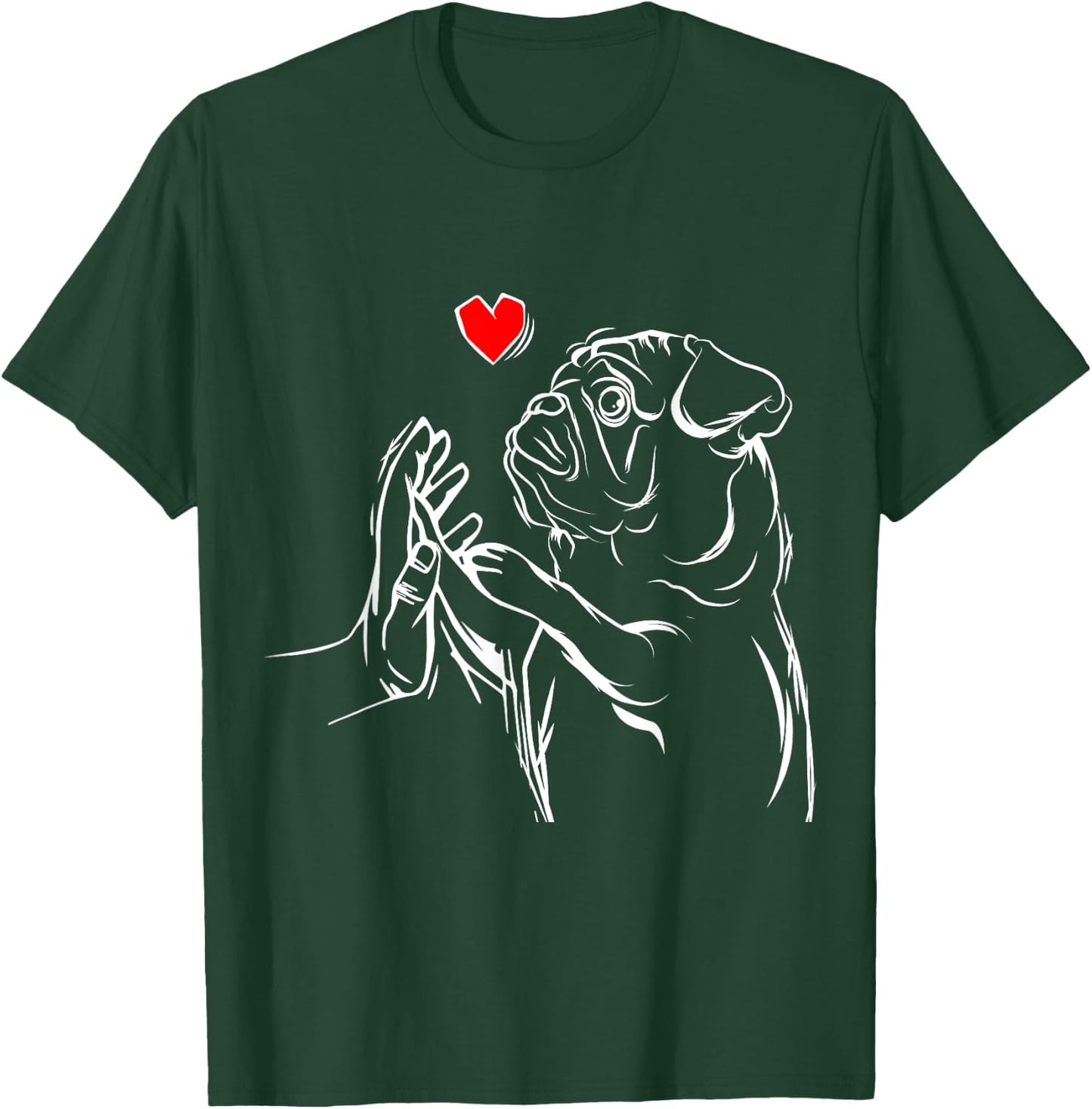 Pug Love Dog Women Girls T-Shirt - T-Shirt | Forest