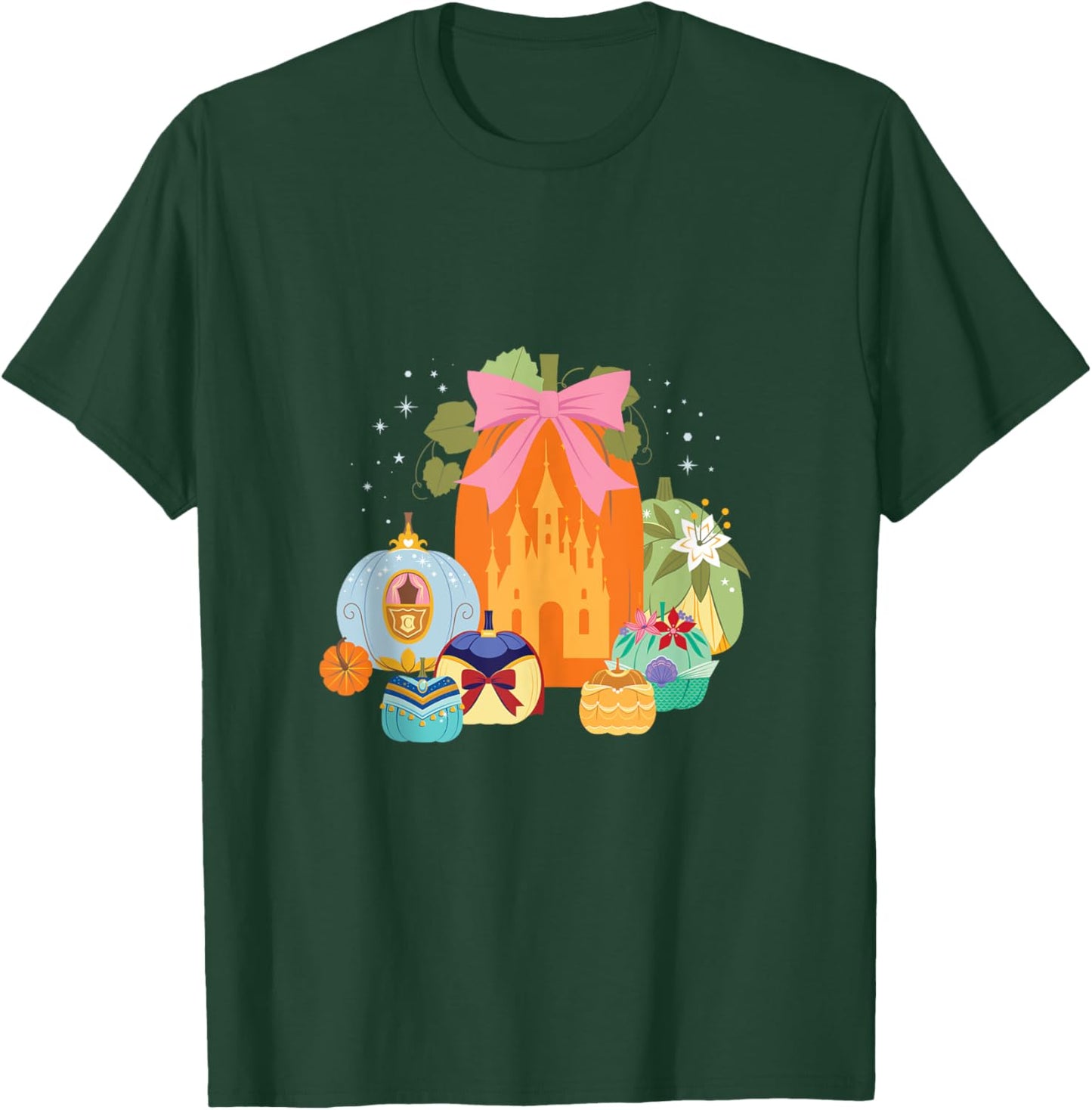 Disney Princess Pumpkins Fall Princesses and Pumpkin Castle T-Shirt - T-Shirt | Forest