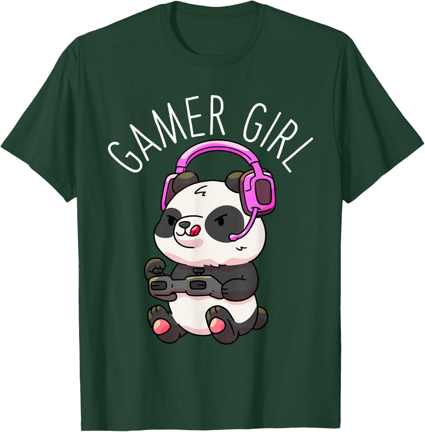 Gamer Girl Panda Gaming Pandas Video Game Women Girls Gift Small T-Shirt - T-Shirt | Forest
