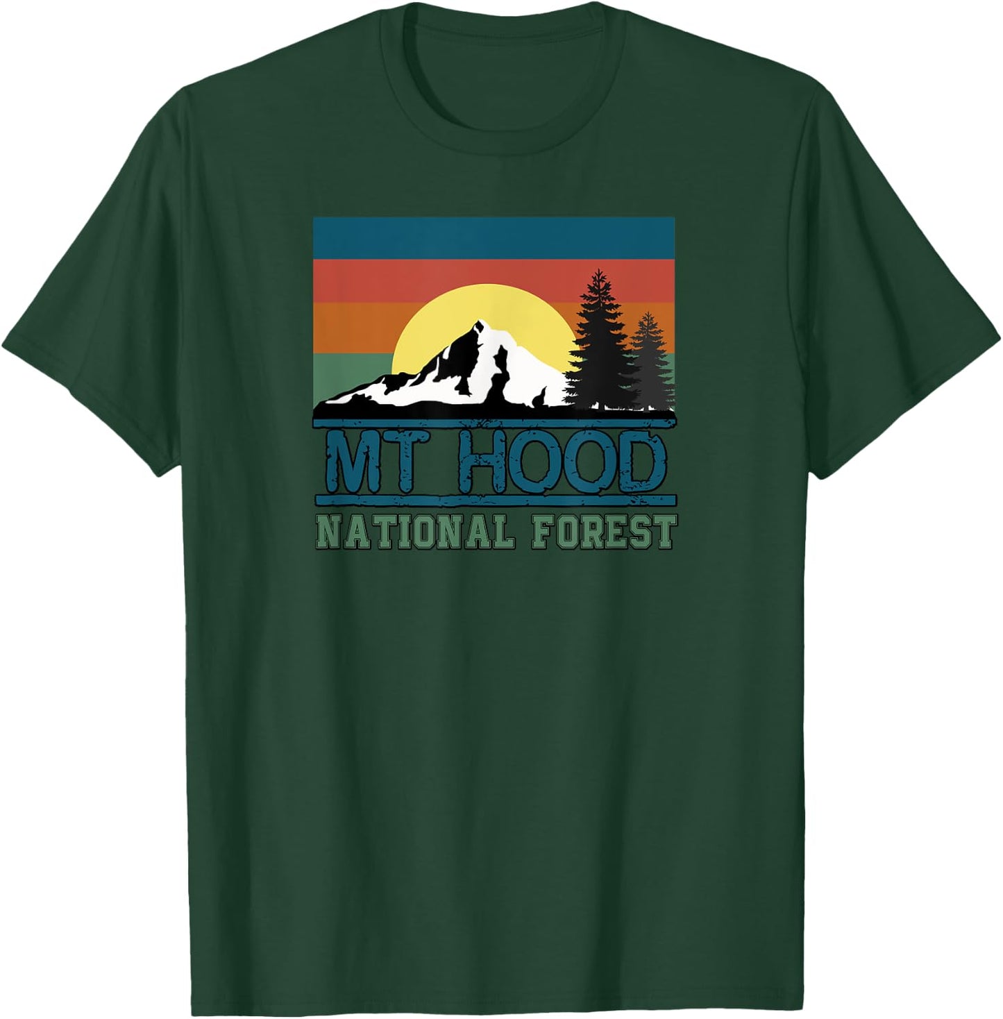 Mt Hood Oregon National Forest Trees Retro Women Kid T-Shirt - T-Shirt | Forest