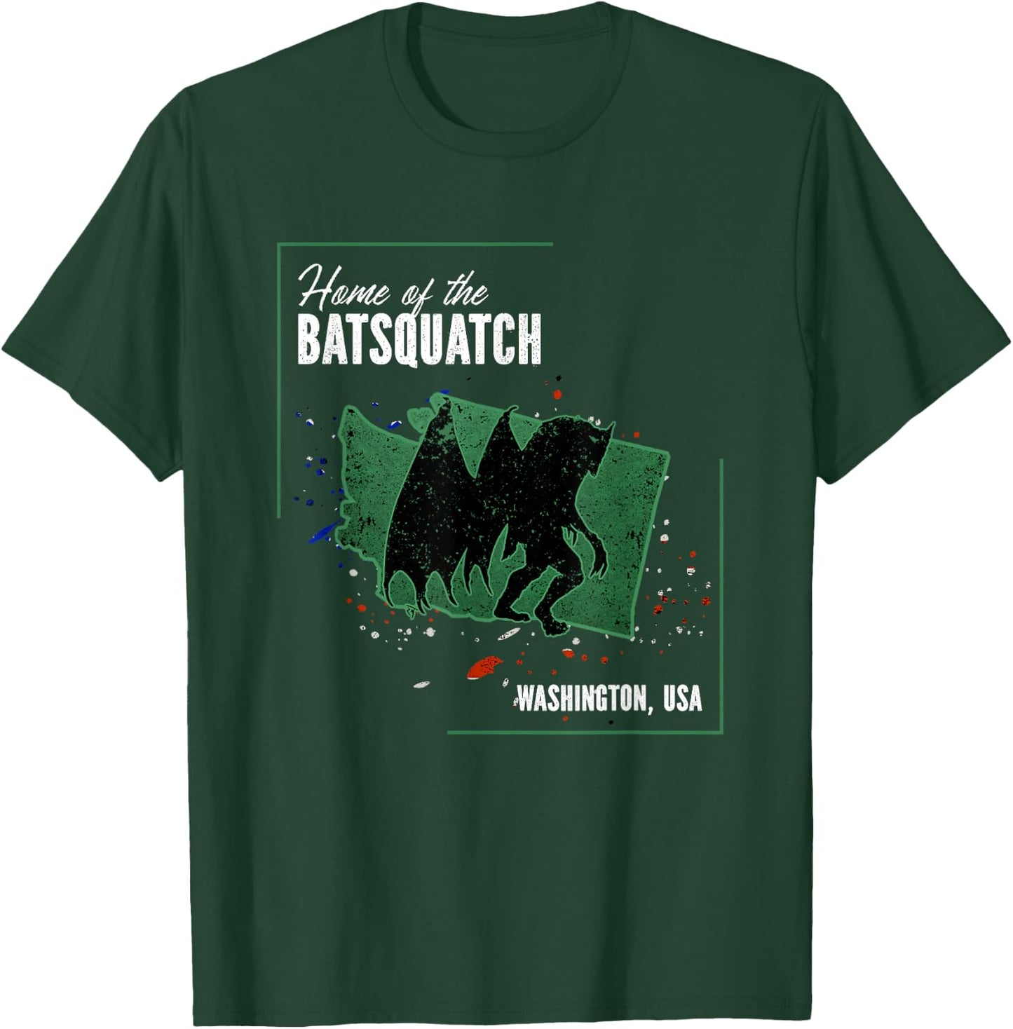 Washington - Cryptids Home of the Batsquatch T-Shirt - T-Shirt | Forest