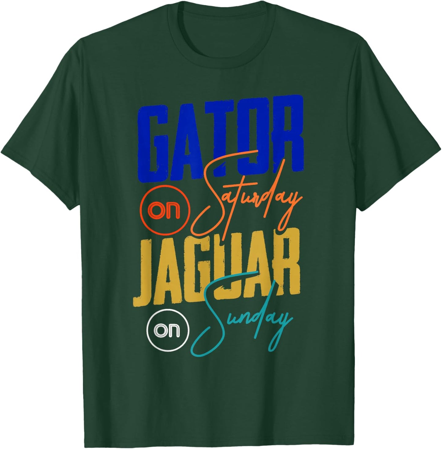 Gator On Saturday Jaguar On Sunday Sports Fan T-Shirt - T-Shirt | Forest