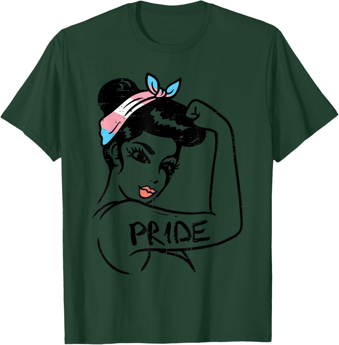 Unbreakable Strong Woman Transgender Trans Pride Flag Gift T-Shirt - T-Shirt | Forest