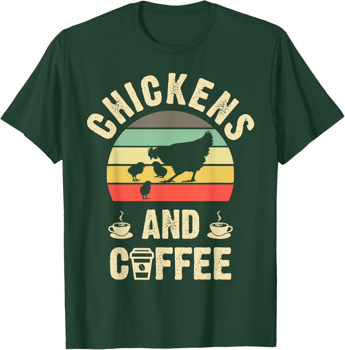 I like Chickens & Coffee Funny vintage Pet theme lover T-Shirt - T-Shirt | Forest